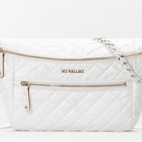 MZ Wallace Handbags - MZ Wallace Crosby crossbody Sling in color Pearl with gold hardware EUC
